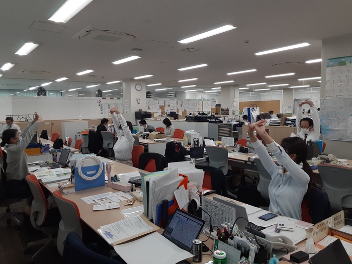 3時のストレッチ 風景