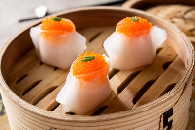 トビコと海老の蒸し餃子(イメージ)