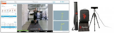 図1.(左)専用パソコンでの計測画面/(右)Physimax計測キット