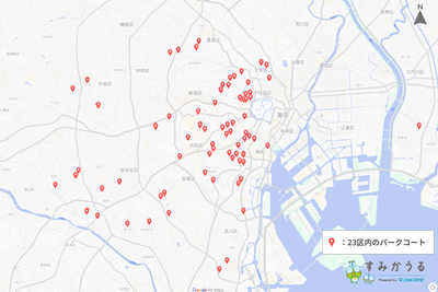 図2:23区内のパークコート所在地(2026年1月 マンションナビ調べ)