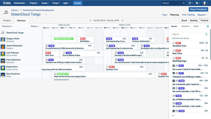 プロジェクト計画ツール「TEMPO Planner for JIRA」