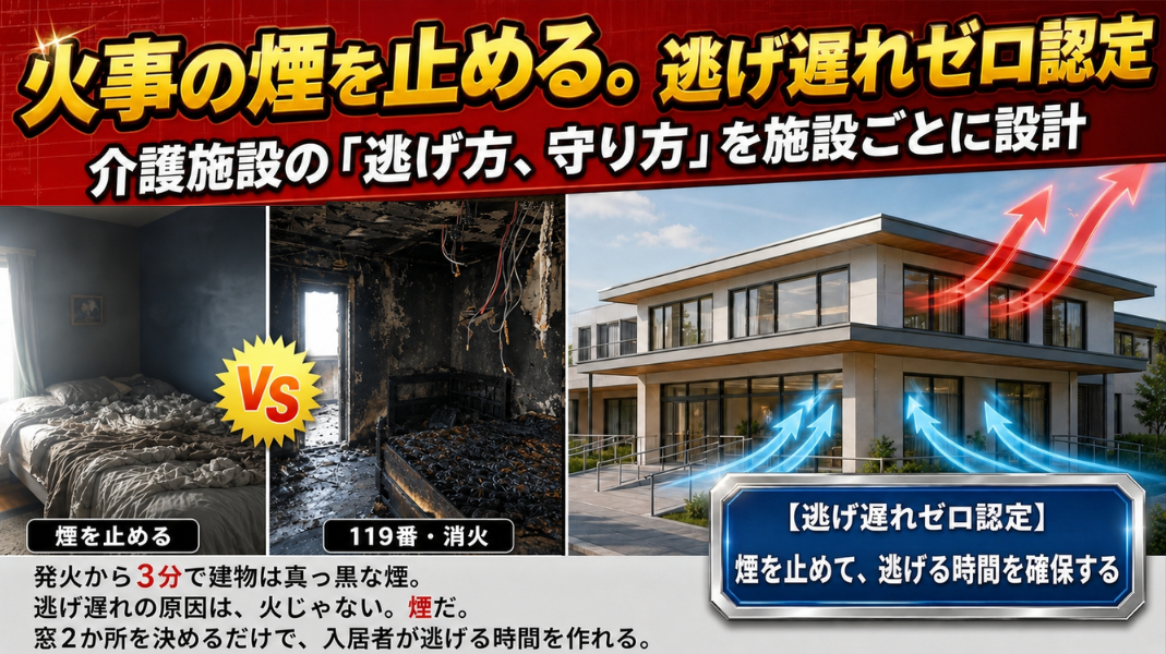 “逃げ道がある”だけでは守れない　介護施設のための煙対策認定サービス開始