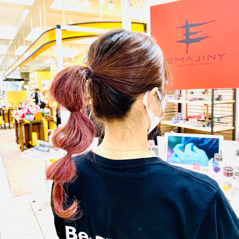 あか(赤) ヘアカラーアレンジ