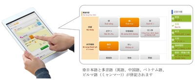 多言語対応のタブレット型「介護記録システム」をリリース