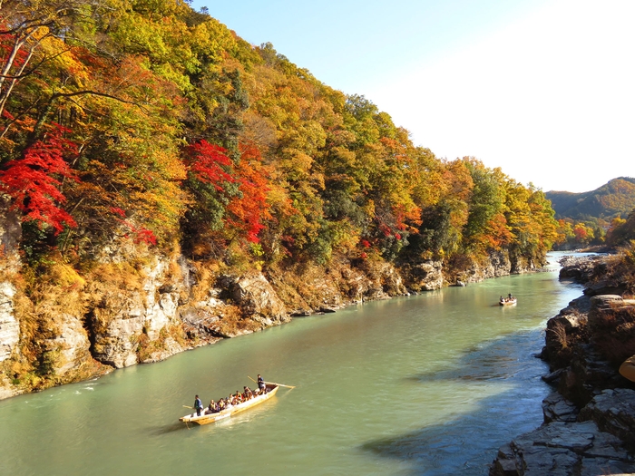 紅葉時の長瀞ラインくだり