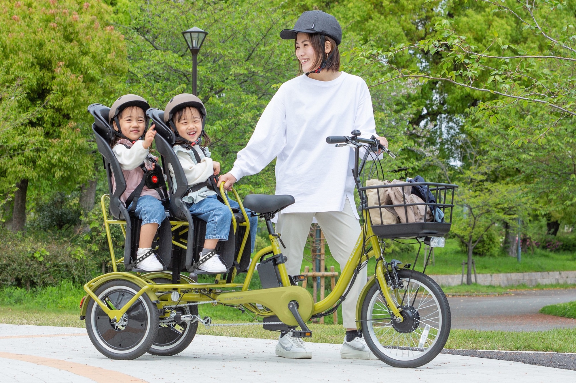 日本初の幼児2人同乗用三輪自転車「ふたごじてんしゃ®」に待望の電動 