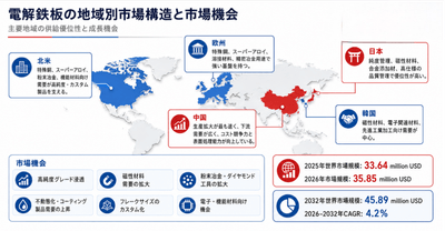 図:電解鉄板の地域構造と市場機会