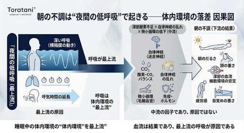 朝の不調の原因は"夜間の低呼吸"だった──血流では説明できない体内環境の落差を可視化した新レポート