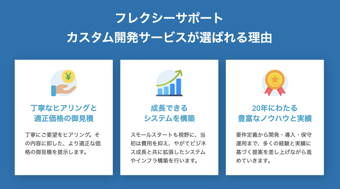カスタム開発サービスが選ばれる理由