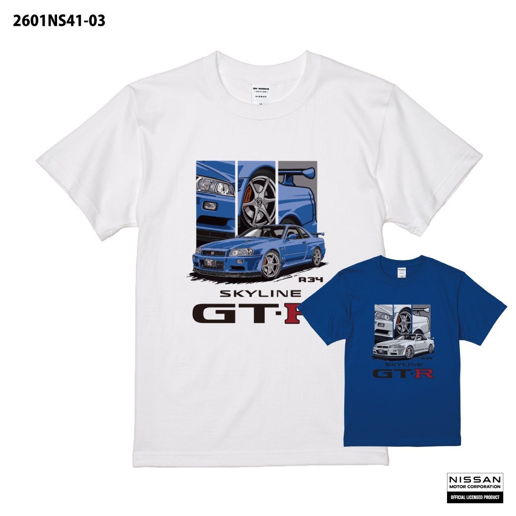 R34の迫力を一枚に。SKYLINE GT-R (R34) デザインTシャツが新登場!Amazon.co.jp で予約販売を開始しました。