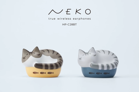 「ラディウスのNEKO」にキジシロ、サバトラが仲間入り！ 猫モチーフの完全ワイヤレスイヤホン 「NEKO true wireless earphones HP-C28BT」の 新色2種を2025年10月30日より販売開始