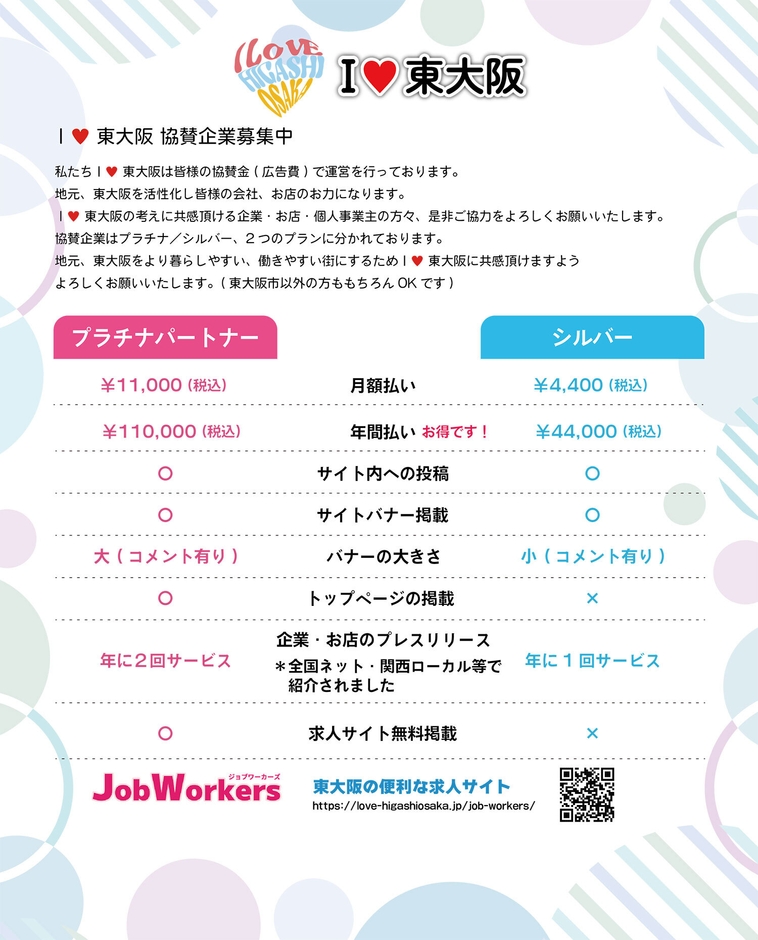 「I LOVE 東大阪」協賛募集詳細