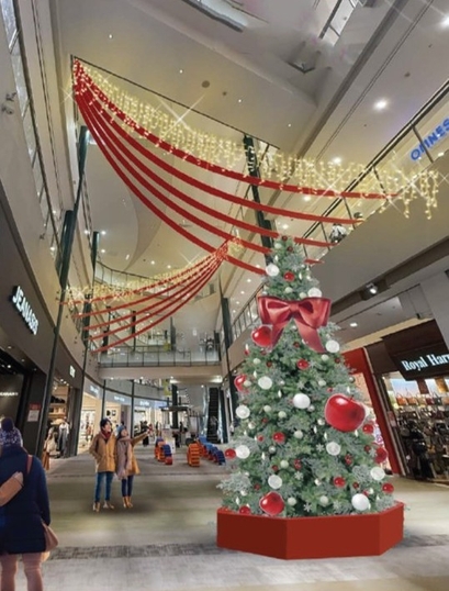 ▲メイン装飾：KUZUHA MALL本館ミドリモール1F モールアベニュー