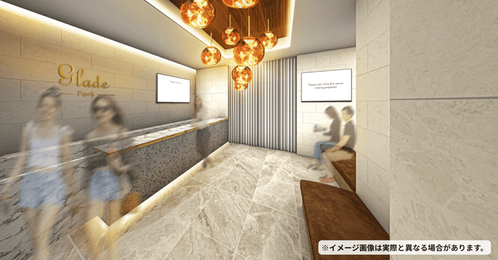 ラグジュアリーな受付スペース