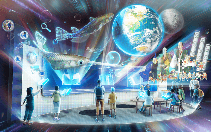2050年の未来の学び場を表現した展示ブース(イメージ図)