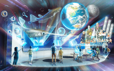 2050年の未来の学び場を表現した展示ブース(イメージ図)