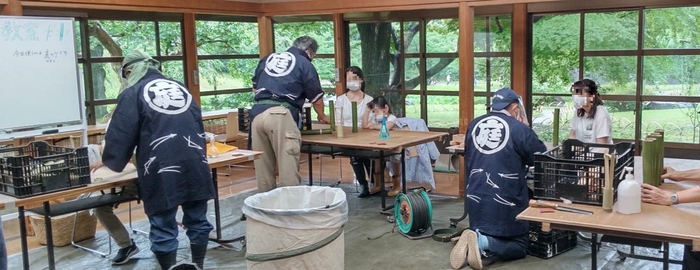 昨年の竹細工教室の様子