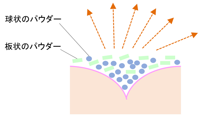 ソフトフォーカス効果のある2種類のパウダー