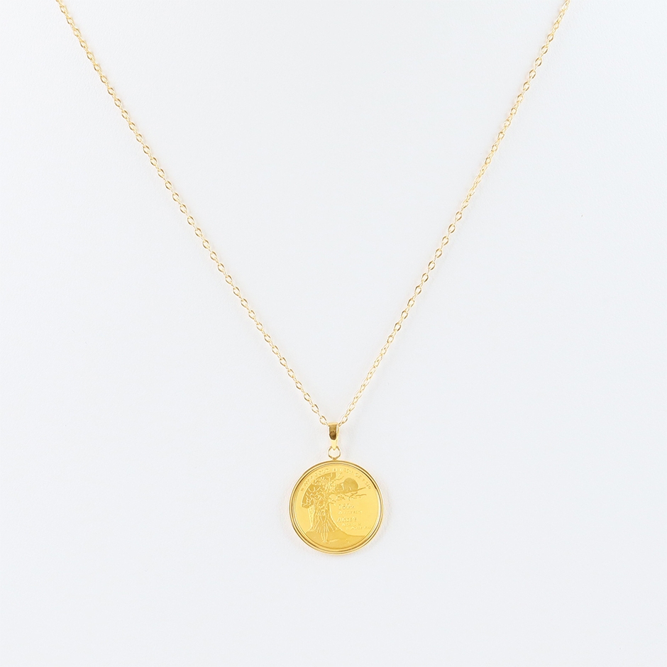 ステンレスチェーン付き純金コイン