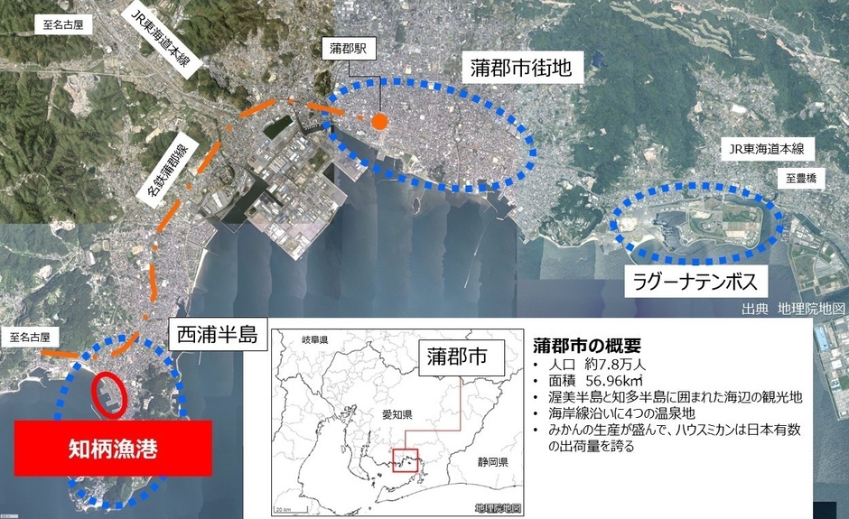 知柄漁港の位置