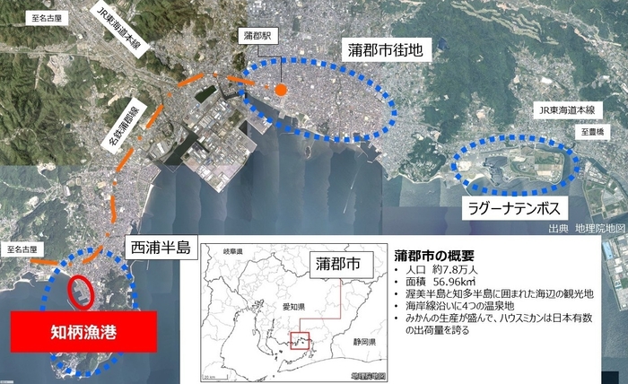 知柄漁港の位置