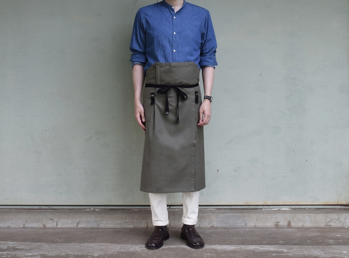 HASHIRA apron オリーブ