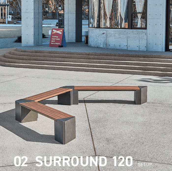 ベンチと人が繋がって、広がるレイアウト