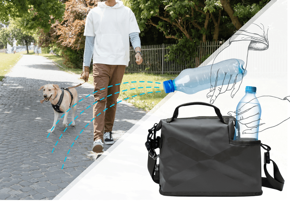 愛犬のお散歩に大活躍！マナーボトルやおやつなどらくらく収納