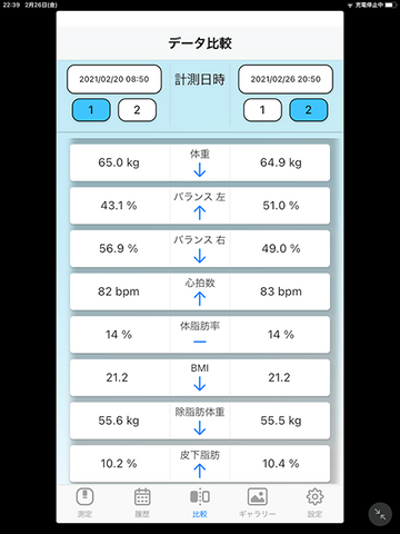 比較画面