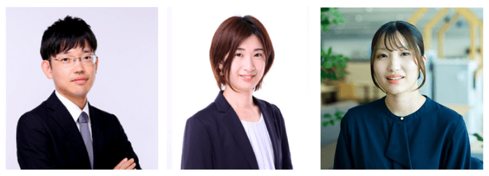 (左から) 防災事業部 海洋事業課 管理主任 諸原 慎之介、 防災事業部 海洋事業課 管理主任 畑 美菜代、 防災事業部 海洋事業課 紀藤 菜桜