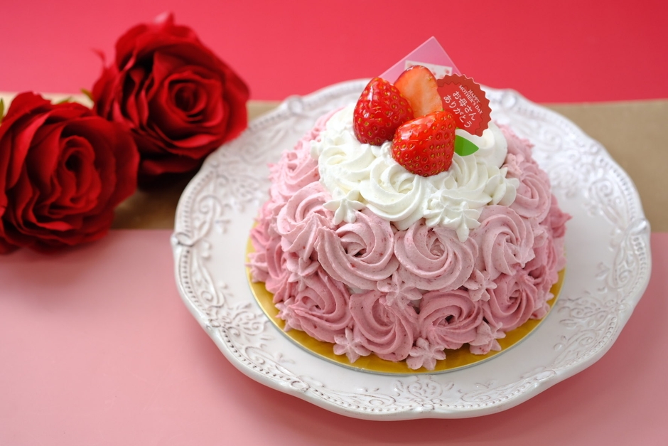 母の日ヴィーガンブーケフラワーケーキ  