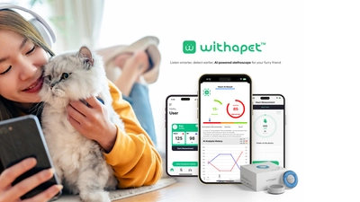 愛犬家に好評のWITHaPET(動物用AIデジタル聴診器)に 新しい機能が追加！リクエストが多かった猫バージョンが登場！ 見えない不調を心拍が教えてくれる！