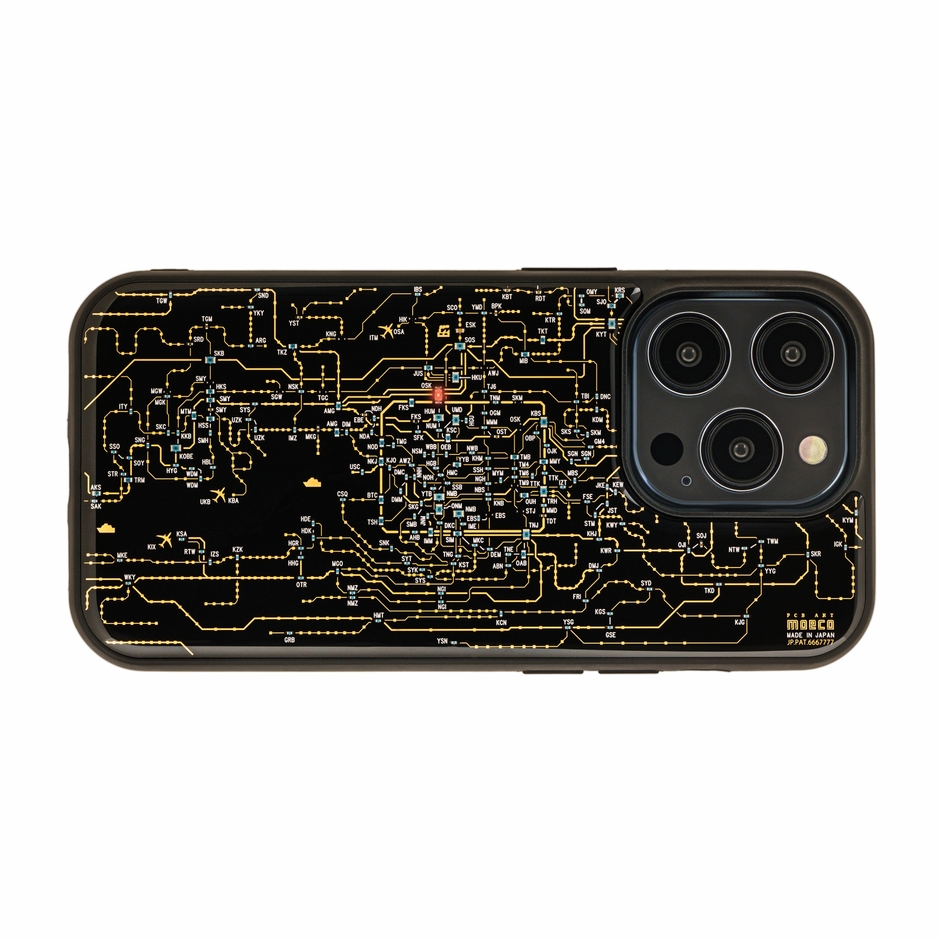 FLASH 関西回路線図 iPhone 14Proケース　黒