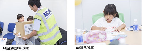 (左から)航空会社訪問(成田)、絵日記(成田)