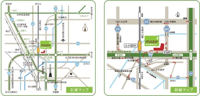 mozoワンダーシティ位置図