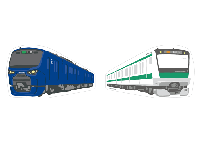 両面ポストカード（イメージ） 相鉄12000系とJR東日本E233系