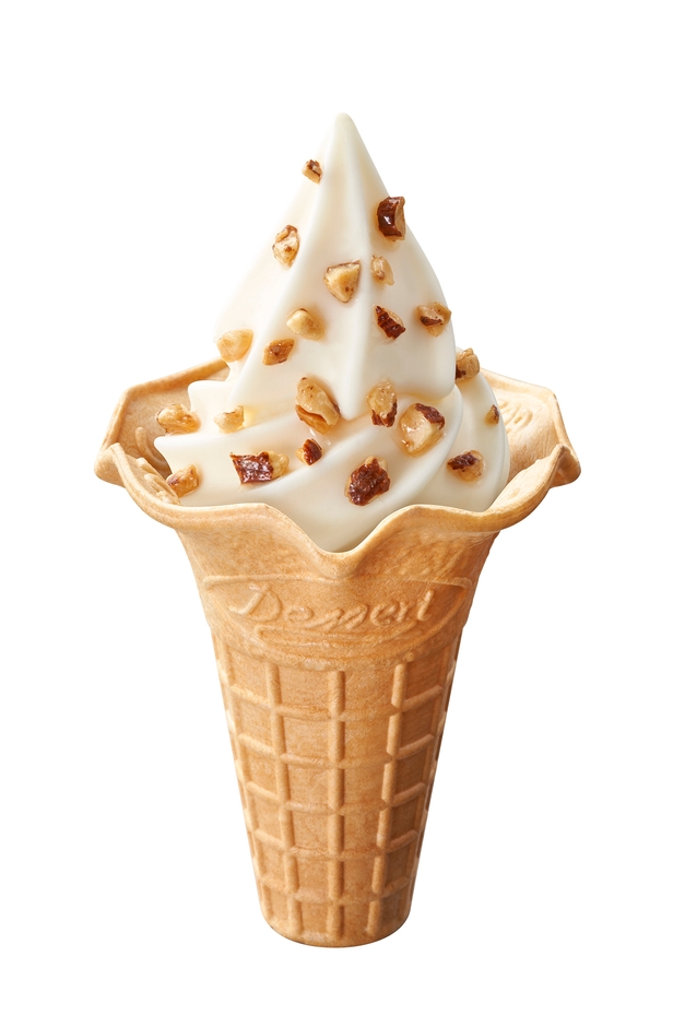 ソフトクリームバニラにアーモンドをトッピングした際のイメージ画像です。