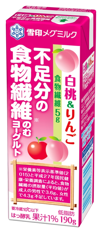 『白桃&りんご 不足分の食物繊維 のむヨーグルト』190g
