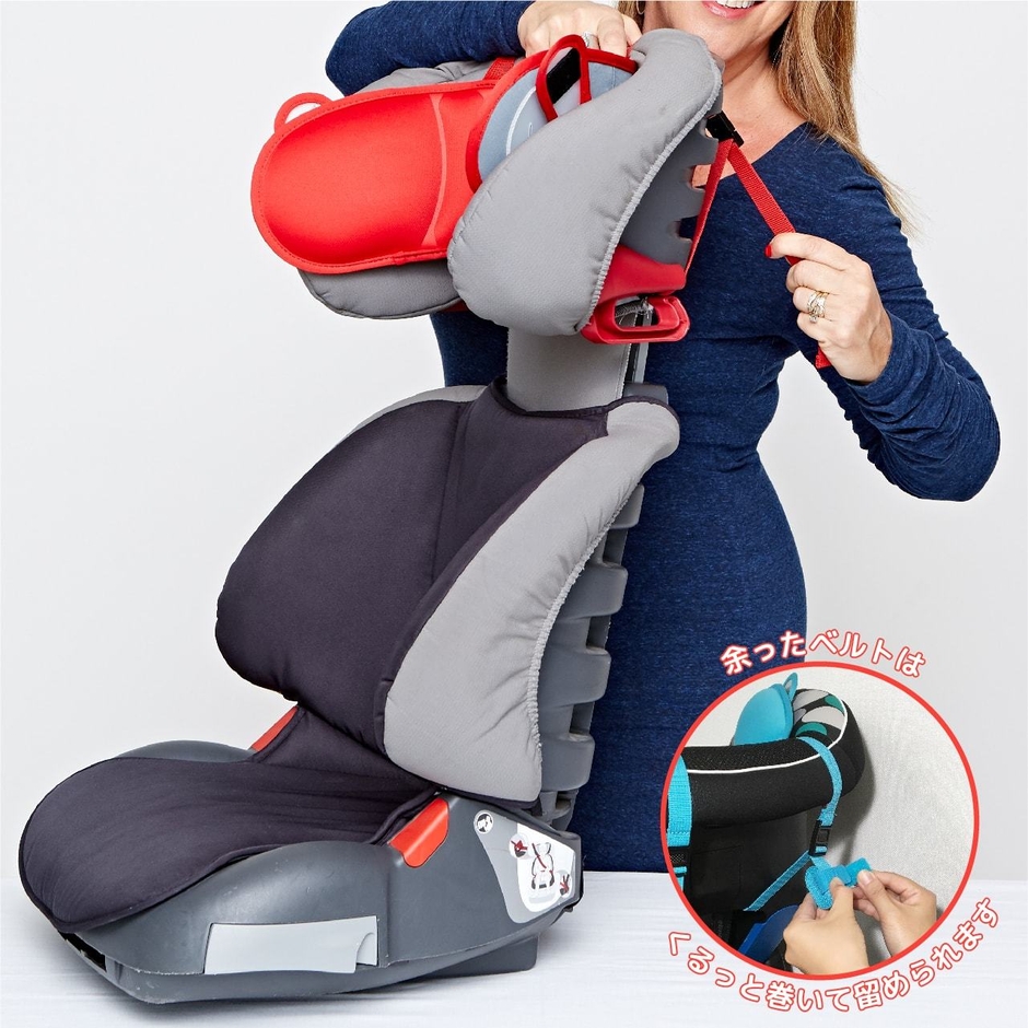 余ったベルトは巻いて留められます。