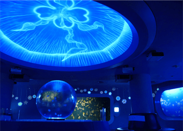 クラゲファンタジーホール展示演出「きらめきが降り注ぐ部屋」