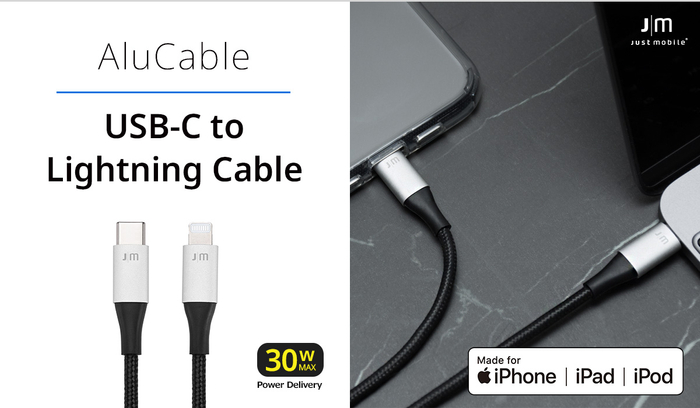 Just Mobile、iPhoneとMacbookをつなぐUSB-C to Lightningケーブル発売
