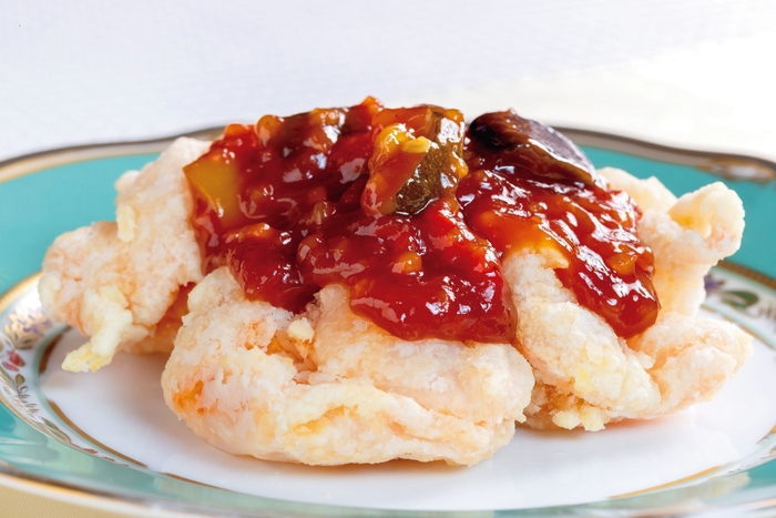 大海老の唐揚げ ナガノトマトコラボ オリジナル甘酢ソース掛け