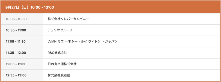 2日目 10:00〜13:00のプログラム