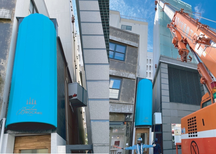 2階の窓から無事搬入完了 クレーン操作はまさに職人技でした