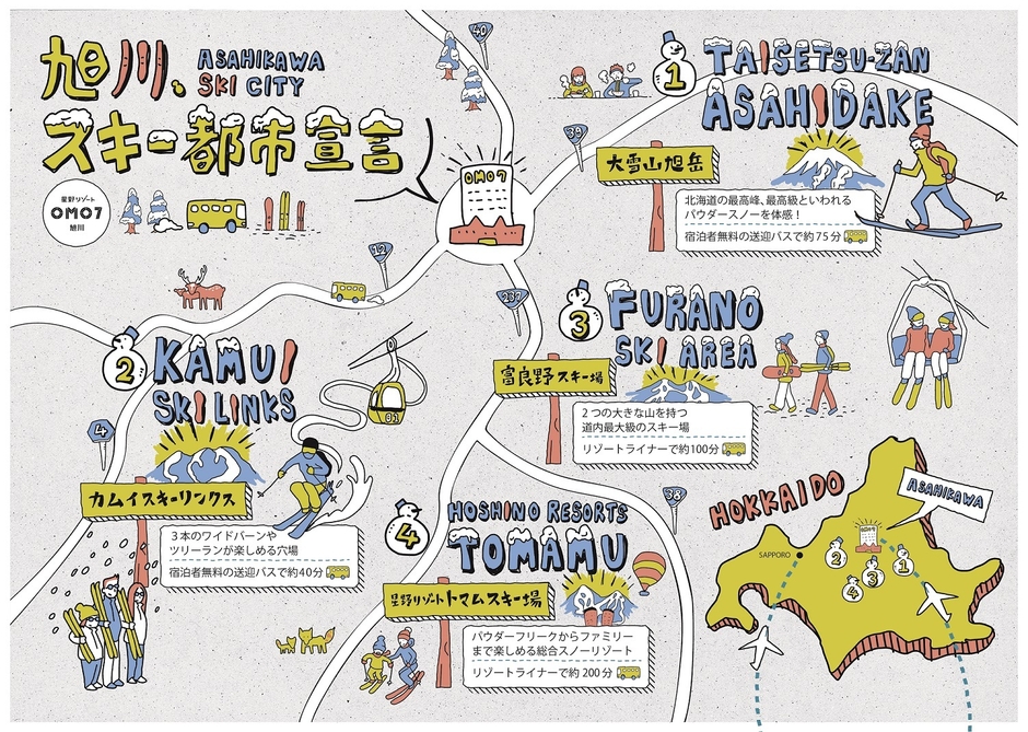 【OMO7 旭川】スキー場MAP