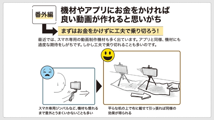 【番外編 】「機材やアプリにお金をかければ良い動画が作れると思いがち」