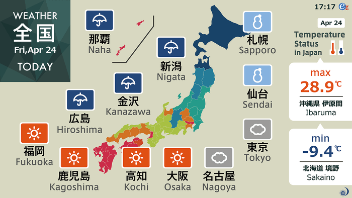 平常時(天気予報を全画面表示)