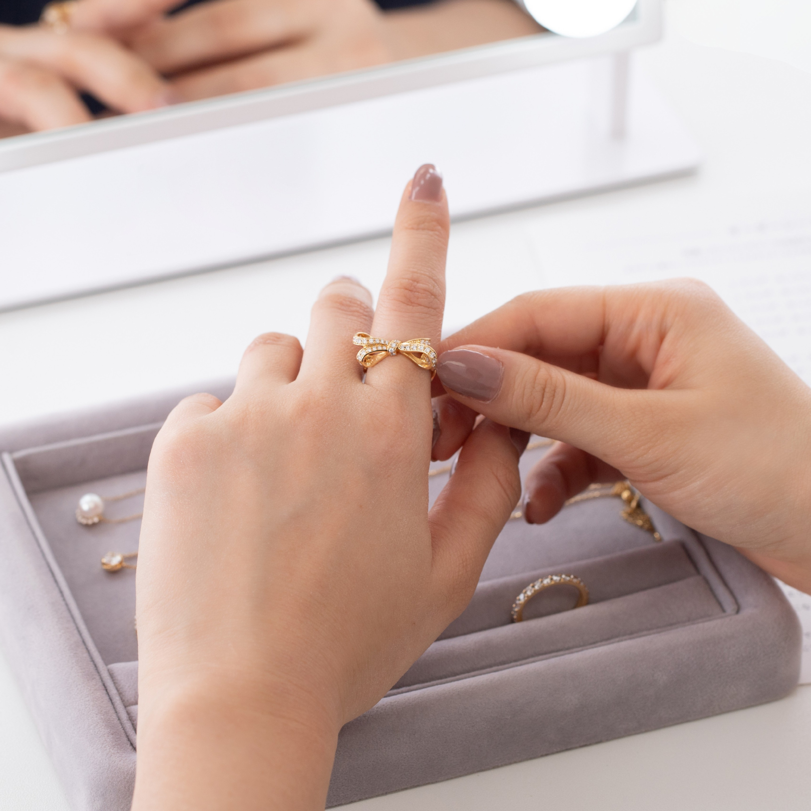 自分の席でマイペースに試着