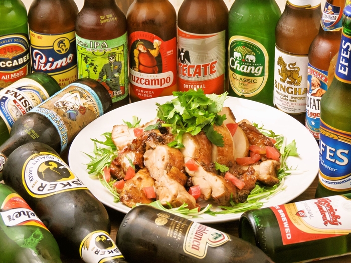 世界のビールとガイヤーンで乾杯!