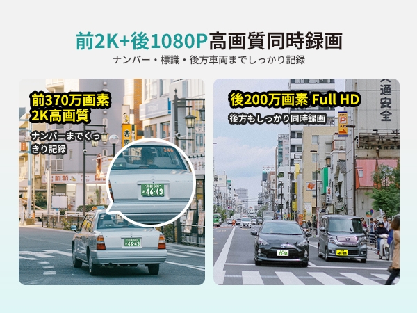 Gセンサー搭載・緊急録画